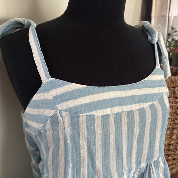 Old Navy Light Blue and White Striped Babydoll Camisole size L - Picture 2 of 7